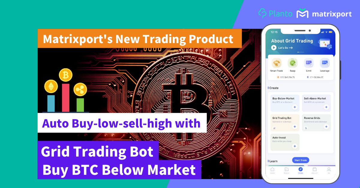 Matrixport: up to 55U Welcome Offer and Lucky Draw | Review of Platform’s New Trading Products : Auto Buy-low-sell-high with Grid Trading Bot/Buy BTC Below Market